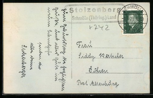 Ansichtskarte landpoststempel - ansichtskarte,