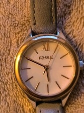 Fossil Damenuhr Armbanduhr Leder Grau Watch