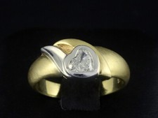 Oeding Erdel Solitär Diamant Herz Ring ca. 0,40ct   750/- Gelbgold & Weißgold 