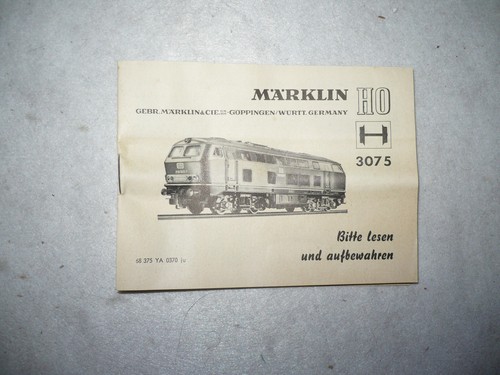 Märklin 3075 anleitung - märklin, von