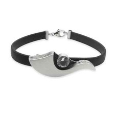 Nordform Armrband mit Bergkristall Kautschuk/Silber 18 cm