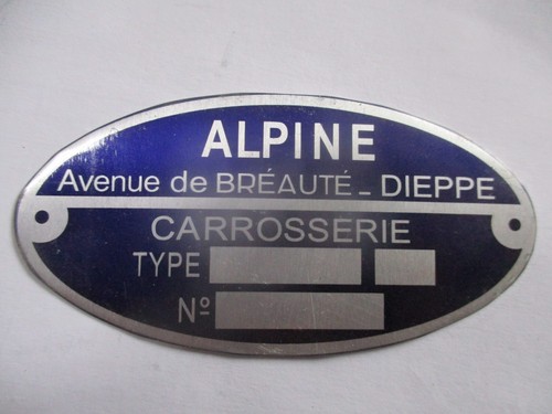 Typenschild renault alpine - typenschild,