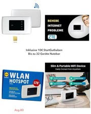 Mobiler WLAN-Hotspot Connect ZTE MF920U LTE WLAN Router + 10€ Guthaben + SIM
