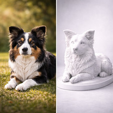 3D Tier Figur nach Foto Hund