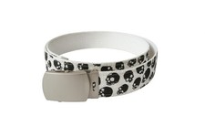 Gürtel Weiß Totenköpfe Hüftgürtel Jeansgürtel Rockabilly Biker Punk Rocker Mode