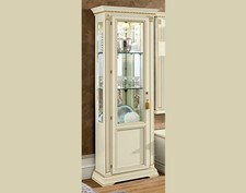Vitrine Wohnzimmerschrank Glas/Holz Massivholz Beige Stil Klassisch Italienisch