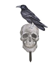 Rabe - Totenkopf  - Skull - Blumenstecker - Metall (R1) 