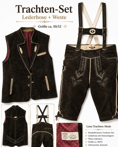 Trachten set lederhose weste - trachten-set,