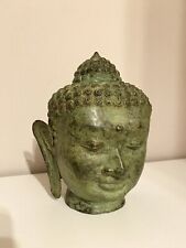 Einzigartige Antik Bronze Buddha Kopf Statue 