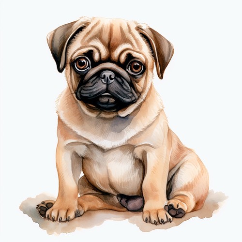 Wandtattoo aufkleber mops - wandtattoo,