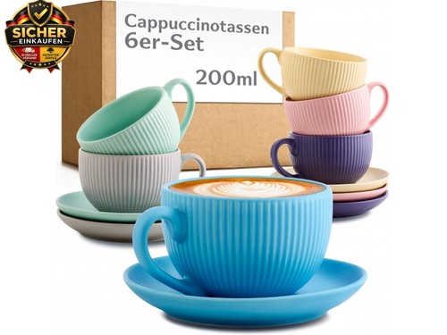 Cappuccinotassen bunt mit - cappuccinotassen,