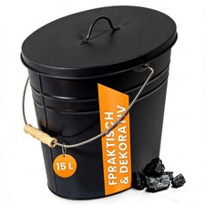 Ascheeimer 15L-schwarz oval