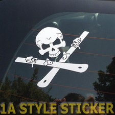 SKI SKULL Aufkleber, Ski