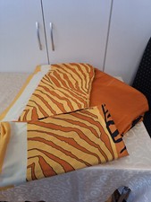 Schöne Satin Bettwäsche Tiger Muster 5-teilig 3 Kissen, 2 Bezuge