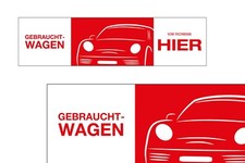 Banner Werbebanner "Gebrauchtwagen hier" HU Autohaus Werkstatt