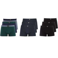 EMPORIO ARMANI Herren Boxershorts Trunks Essential Logolabel 3er Pack Stretch Co