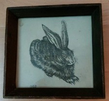 Albrecht Dürer Hase Reproduktion gerahmt