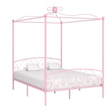 Himmelbett-Gestell Rosa Metall
