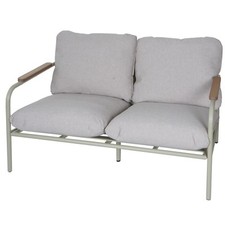 B-Ware Aluminium-Gartenbank MCW-O11, Stoff 125cm, hellgrün Polster beige