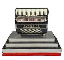 Excelsior Miniatur Akkordeon Händler Modell Werbe Display Salesman Model Vintage