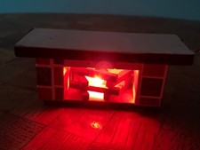 Kamin beleuchtet   Puppenstube Puppenhaus 1:12 dollhouse open  fireplace