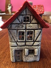 Windlicht haus handbemalt - windlicht,