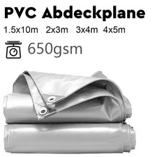 Abdeckplane Wasserdicht 650g/m² PVC Schutzplane mit ösen UV-Beständig Reißfest