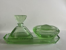 Wunderschönes Grünes Bad-Set Glas Nostalgie