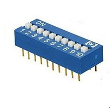 DIP-Schalter (Mäuseklavier) –Wählbare Polzahl – 2 bis 10-polig – RM 2,54 mm, 5St