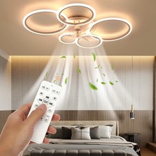 RGB LED Deckenventilator mit Fernbedienung Beleuchtung Timer Wohn Zimmer Leiser