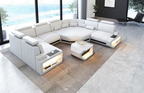 Leder wohnlandschaft sofa - leder,