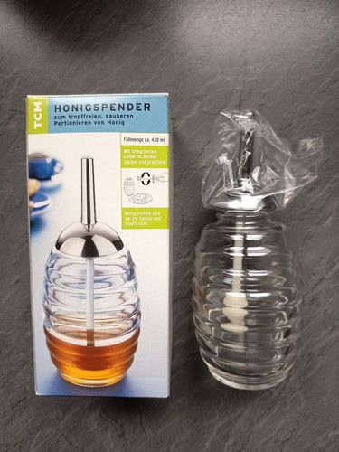 Großer glas honigspender neu - großer, neu/