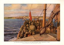Türkische Armee vor Gallipoli XL Kunstdruck 1916 Flagge Türkei Soldaten WK 1