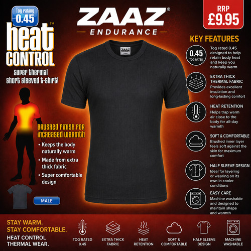 Herren schwarz thermo shirt - herren, t