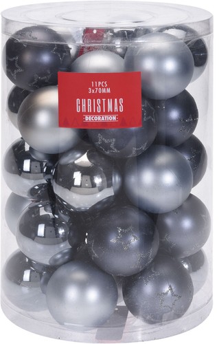 Weihnachtskugeln 7cm silber - 7cm,