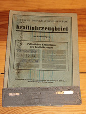 Trabant 601 K Kombi Kfz Brief mit Typenschild DDR Baujahr 1974 Sachsenring