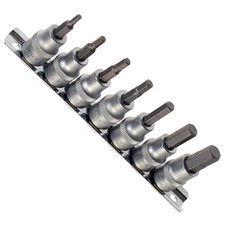 Steckschlüsseleinsatz Stecknuss 6-kant Zoll Inch SAE 1/8-3/8 m. Steckeiste 7-tlg