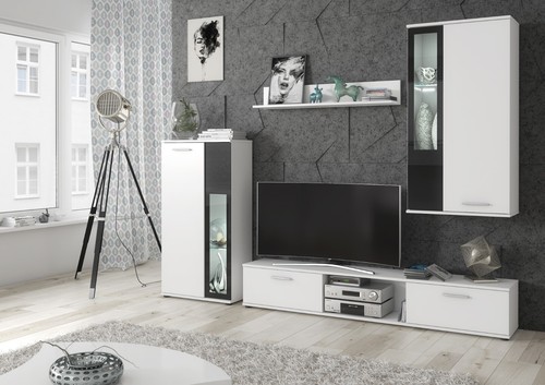 Anbauwand wohnwand wohnzimmer - wohnwand,