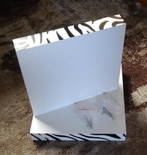 1 REGAL MAXIBOARD *intergr.Befestig *weiss mit ZEBRA Muster  25 x 25 x 3,8cm