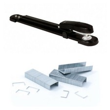 SET Langarm Heftgerät Tacker metall DIN A3 16 Blatt schwarz 1000 Heftklammern