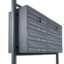 Standbriefkasten Postfach Briefkastenanlage Dunkelgrau 8er Breit Bituxx®