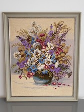 Gobelin Stickbild Blumenbild