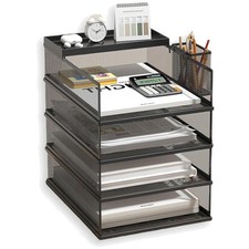 Briefablage Büro Akten Organizer stapelbar 5 Ebenen Papierhalter Schreibtisch