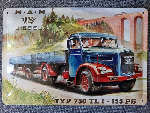 Blechschild man diesel typ 750 - blechschild,