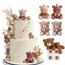 Brown Bear Cake Toppers Happy