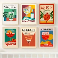 6er Leinwanddrucke  Cocktails