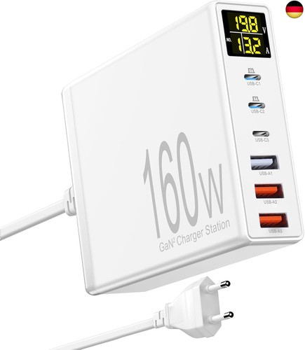 Usb ladestation 160w gan - c,