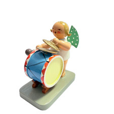 Alter Wendt & Kühn W. K. Erzgebirge Engel Schlagzeug grüne Flügel 11 Punkte