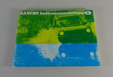 Betriebsanleitung / Handbuch Talbot Matra Rancho Stand 09/1979