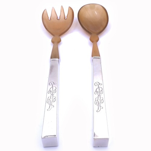 Art deco silber salatbesteck - art,